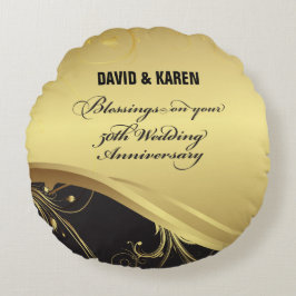 Personaliseer het 50e Jubileum Religieuze bruiloft Rond Kussen