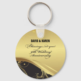 Personaliseer het 50e Jubileum Religieuze bruiloft Sleutelhanger