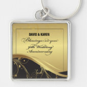 Personaliseer het 50e Jubileum Religieuze bruiloft Sleutelhanger (Voorkant)