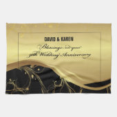 Personaliseer het 50e Jubileum Religieuze bruiloft Theedoek (Horizontaal)