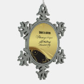 Personaliseer het 50e Jubileum Religieuze bruiloft Tin Sneeuwvlok Ornament (Links)