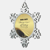 Personaliseer het 50e Jubileum Religieuze bruiloft Tin Sneeuwvlok Ornament (Rechts)