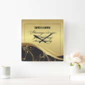 Personaliseer het 50e Jubileum Religieuze bruiloft Vierkante Klok (Huis)