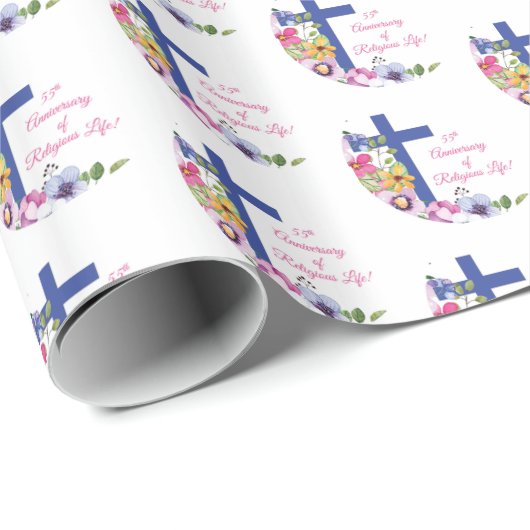 Personaliseer het 55e Jubileum Nun Religious Life Cadeaupapier (Rol Hoek)