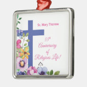 Personaliseer het 55e Jubileum Nun Religious Life Metalen Ornament (Links)
