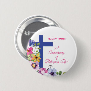 Personaliseer het 55e Jubileum Nun Religious Life Ronde Button 5,7 Cm