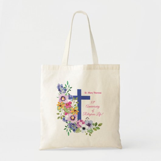 Personaliseer het 55e Jubileum Nun Religious Life Tote Bag (Voorkant)