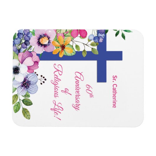 Personaliseer het 60ste Jubileum Nun Religious Lif Magneet (Horizontaal)