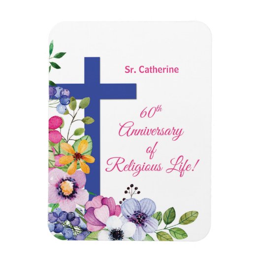 Personaliseer het 60ste Jubileum Nun Religious Lif Magneet (Verticaal)