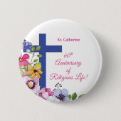 Personaliseer het 60ste Jubileum Nun Religious Lif Ronde Button 5,7 Cm (Voorkant)