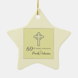 Personaliseer het 60ste Jubileum Priest in reliëfd Keramisch Ornament