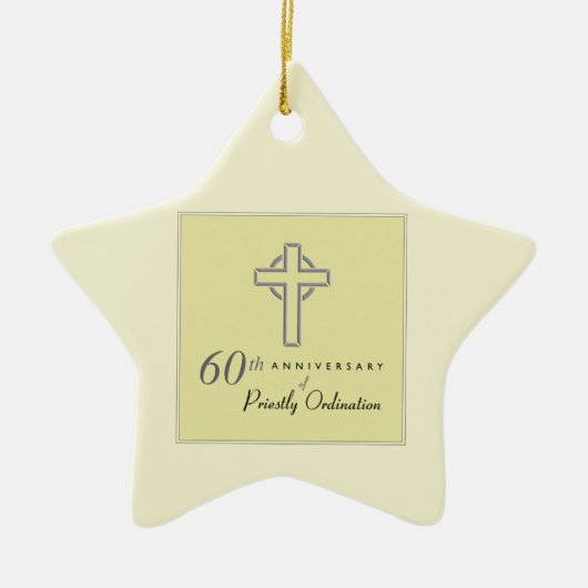 Personaliseer het 60ste Jubileum Priest in reliëfd Keramisch Ornament (Voorkant)