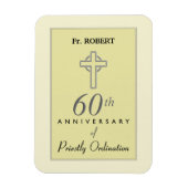 Personaliseer het 60ste Jubileum Priest in reliëfd Magneet (Verticaal)