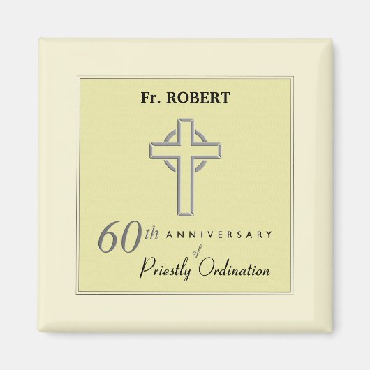 Personaliseer het 60ste Jubileum Priest in reliëfd Magneet (Voorkant)