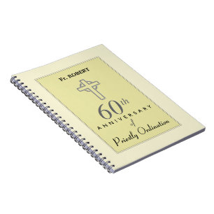 Personaliseer het 60ste Jubileum Priest in reliëfd Notitieboek