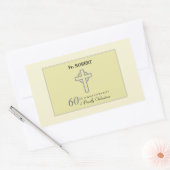 Personaliseer het 60ste Jubileum Priest in reliëfd Rechthoekige Sticker (Envelop)