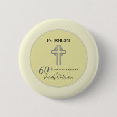 Personaliseer het 60ste Jubileum Priest in reliëfd Ronde Button 5,7 Cm (Voorkant)