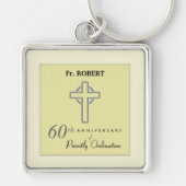 Personaliseer het 60ste Jubileum Priest in reliëfd Sleutelhanger (Voorkant)