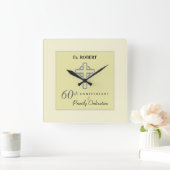 Personaliseer het 60ste Jubileum Priest in reliëfd Vierkante Klok (Huis)