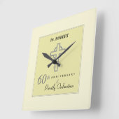 Personaliseer het 60ste Jubileum Priest in reliëfd Vierkante Klok (Hoek)