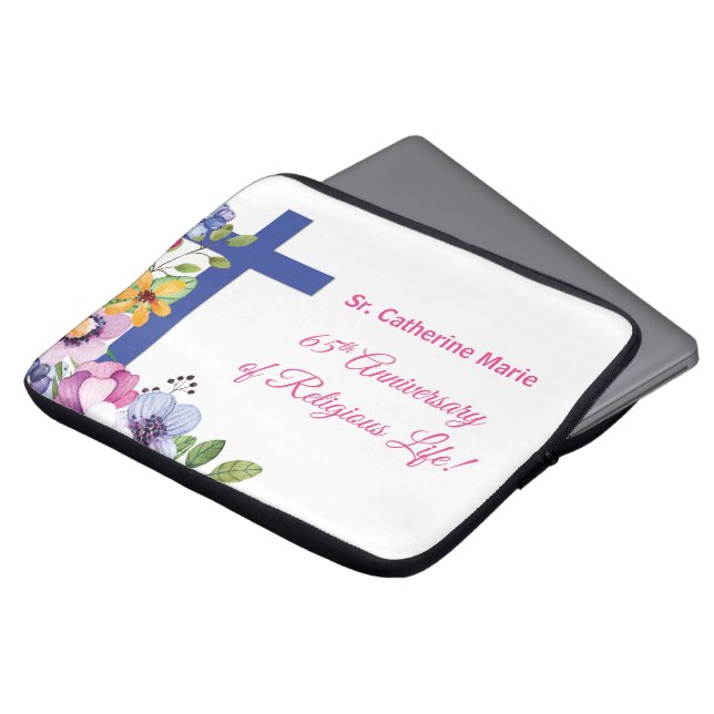 Personaliseer het 65e Jubileum Nun Religious Life Laptop Sleeve (Voorkant top)