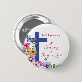 Personaliseer het 65e Jubileum Nun Religious Life Ronde Button 5,7 Cm