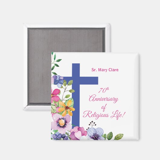 Personaliseer het 70e Jubileum Nun Religieuze Leve Magneet (Voorkant / Achterkant)