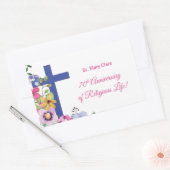Personaliseer het 70e Jubileum Nun Religieuze Leve Rechthoekige Sticker (Envelop)