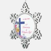 Personaliseer het 70e Jubileum Nun Religieuze Leve Tin Sneeuwvlok Ornament (Rechts)