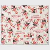 Personaliseer het Afrikaanse Amerikaanse kerstmeis Cadeaupapier (Vlak)