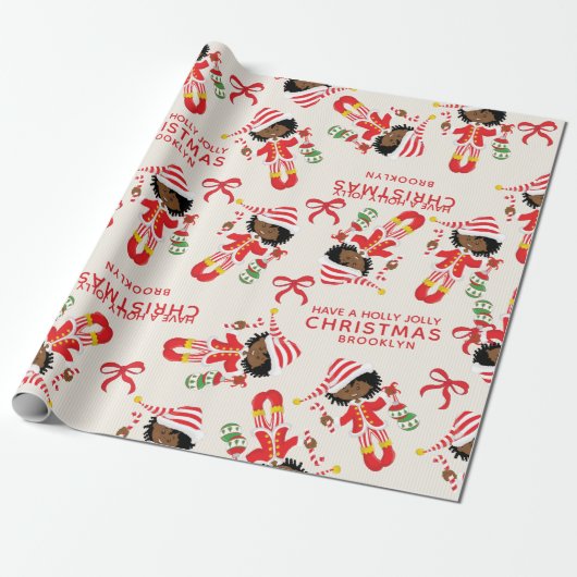 Personaliseer het Afrikaanse Amerikaanse kerstmeis Cadeaupapier (Uitgerold)