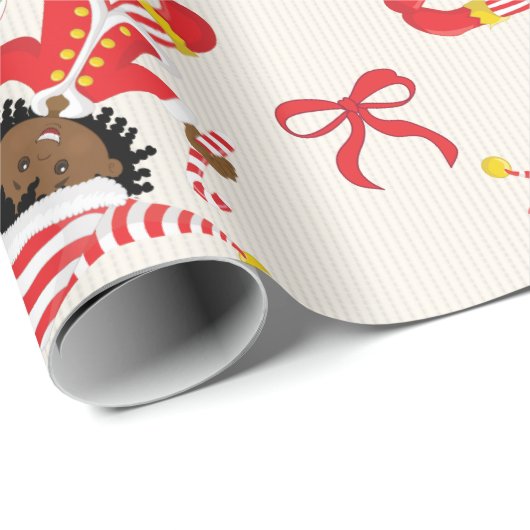 Personaliseer het Afrikaanse Amerikaanse kerstmeis Cadeaupapier (Rol Hoek)