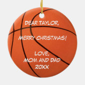 Personaliseer het, Basketball Keramisch Ornament (Achterkant)