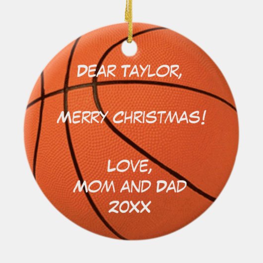 Personaliseer het, Basketball Keramisch Ornament (Achterkant)