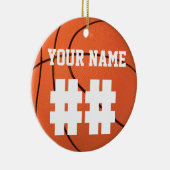 Personaliseer het, Basketball Keramisch Ornament (Rechts)