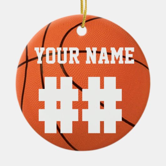 Personaliseer het, Basketball Keramisch Ornament (Voorkant)