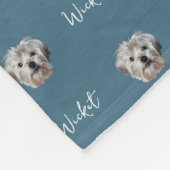 Personaliseer het! BLAUWGROEN huisdier foto en naa Fleece Deken (Hoek)