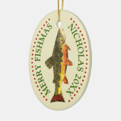 Personaliseer het! Brook Trout Vist Keramisch Ornament (Links)