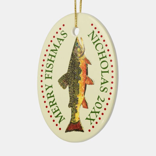Personaliseer het! Brook Trout Vist Keramisch Ornament (Links)