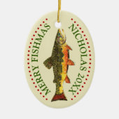 Personaliseer het! Brook Trout Vist Keramisch Ornament (Voorkant)
