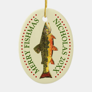 Personaliseer het! Brook Trout Vist Keramisch Ornament
