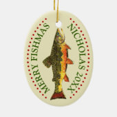 Personaliseer het! Brook Trout Vist Keramisch Ornament (Achterkant)