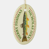 Personaliseer het! Brown Trout Vist Keramisch Ornament (Rechts)