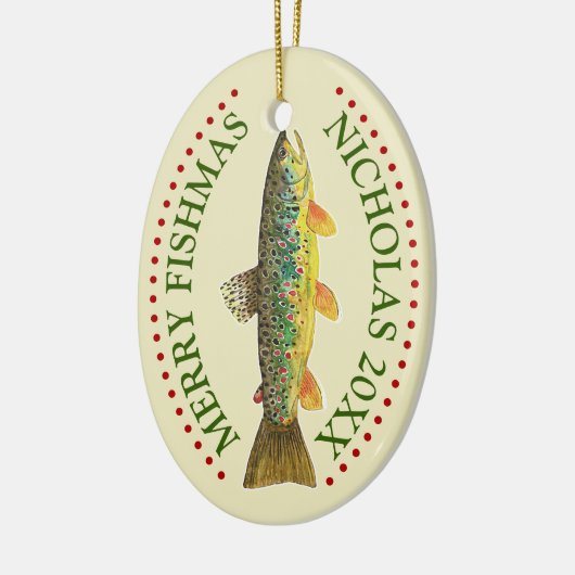 Personaliseer het! Brown Trout Vist Keramisch Ornament (Links)