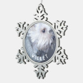 Personaliseer het! Dierenherdenking Tin Sneeuwvlok Ornament (Rechts)