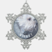 Personaliseer het! Dierenherdenking Tin Sneeuwvlok Ornament (Voorkant)
