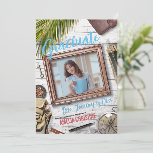 Personaliseer het Fancy Afstuderen van het Adventu Kaart (Staand voorkant)