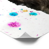 Personaliseer het! Floral Speckled Pet Foto & Naam Poster (Hoek)