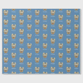 Personaliseer het! Foto en naam blauw Cadeaupapier (Vlak)