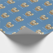 Personaliseer het! Foto en naam blauw Cadeaupapier (Hoek)